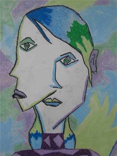 Visual Arts: Cubist inspired self-portrait - Taylor