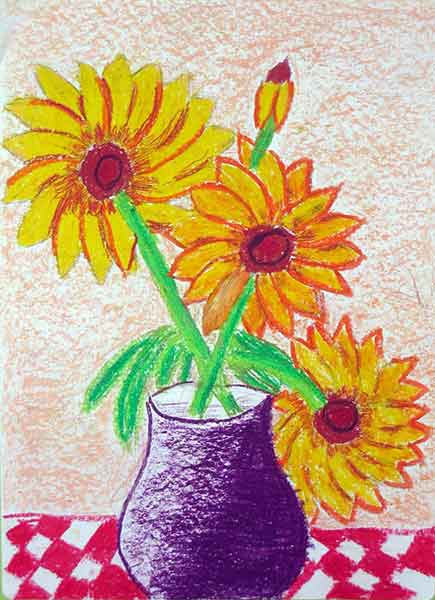 Visual Arts: Still-life of Sunflowers - Rania